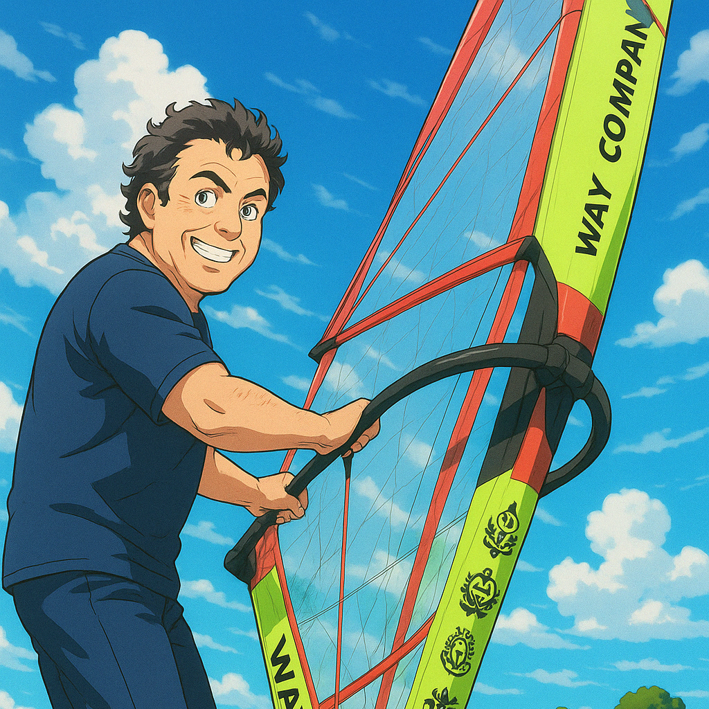 Williams sur sa planche à voile généré par ia